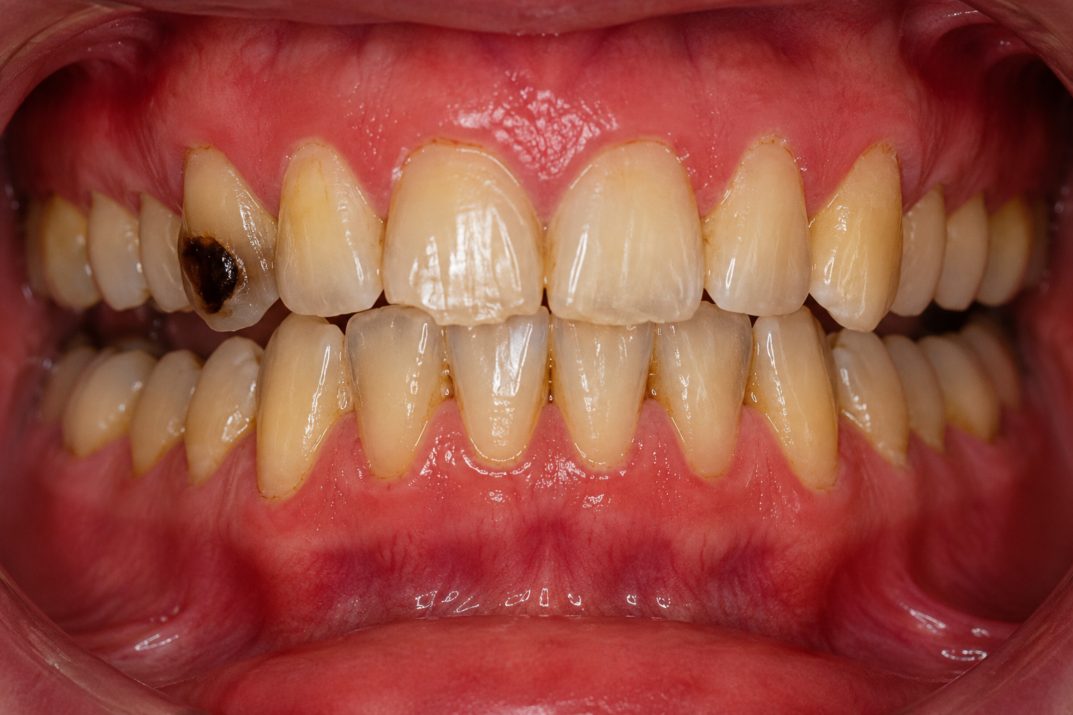 Root Canal — Before treatment at Dr Soujanya's clinic, Thiruverumbur